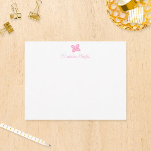 Carte De Correspondance Papeterie personnalisée pour enfants Papillon Rose