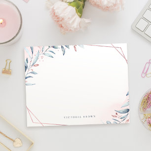 Carte De Correspondance Papeterie personnalisée rose Gold Blue Green