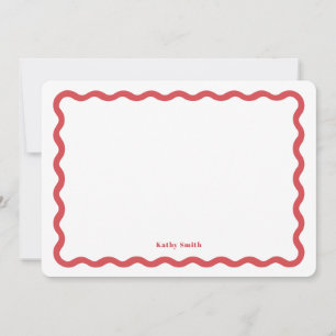 Carte De Correspondance Papeterie personnalisée rouge élégant rétro