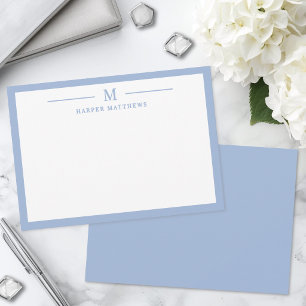 Carte De Correspondance Papeterie personnalisée simple classique bleu pous