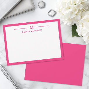Carte De Correspondance Papeterie personnalisée simple classique rose