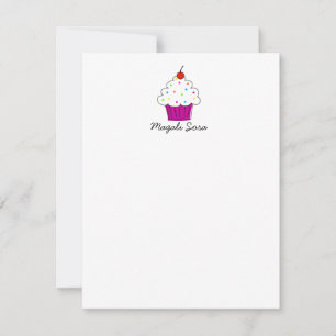 Carte De Correspondance Papeterie personnelle Cupcake, 4,25x5,5