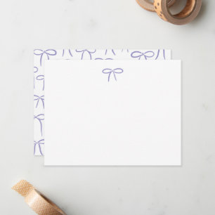 Carte De Correspondance Papeterie personnelle simple avec nœud en lilas et