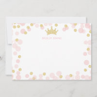 Papeterie Princesse Paillettes Or Rose Points de P