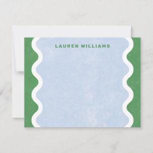 Carte De Correspondance Papier à lettres à lignes ondulées - Vert