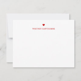 Carte De Correspondance Papier à lettres classique Cœur rouge Amour simple