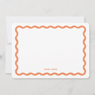 Carte De Correspondance Papier à lettres classique rétro Wavy Apricot pers