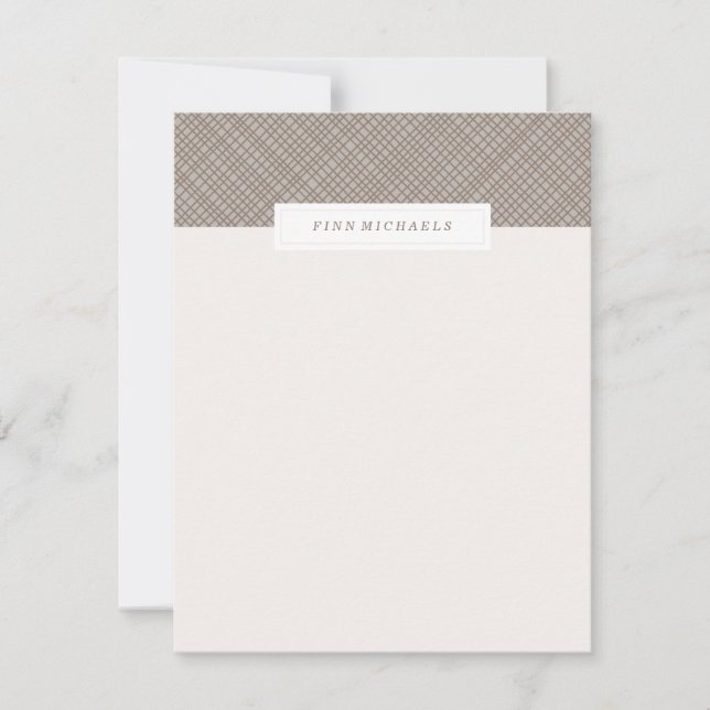Carte De Correspondance Papier à lettres Crosshatch - Chocolat (Devant)