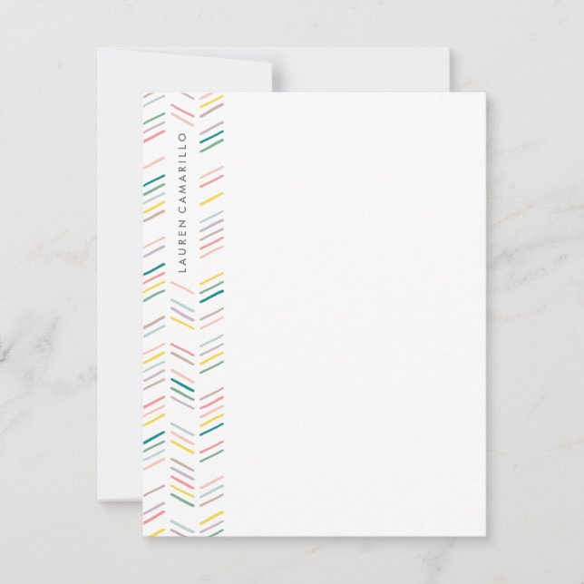Carte De Correspondance Papier à lettres Herringbone tiré - Rose (Devant)