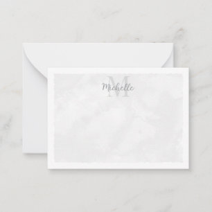 Carte De Correspondance Papier à lettres monogramme aquarelle grise pour t
