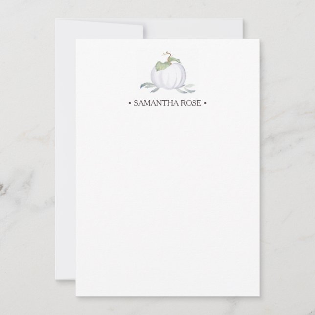 Carte De Correspondance Papier à lettres personnalisé Citrouille aquarelle (Devant)