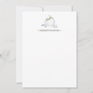 Carte De Correspondance Papier à lettres personnalisé Citrouille aquarelle