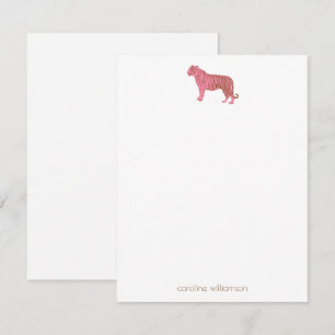 Carte De Correspondance Papier à lettres personnalisé Simple Pink Tiger Ar