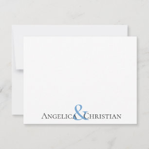 Carte De Correspondance Papier à lettres personnalisées Couples Bleu Noir