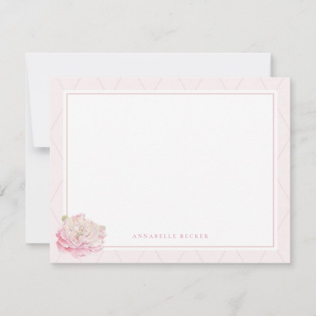 Carte De Correspondance Papier à lettres personnalisées Pretty Peony (Devant)