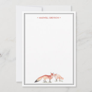 Carte De Correspondance Papier à lettres personnalisées Red Fox