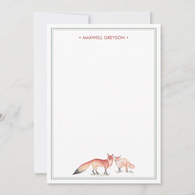 Carte De Correspondance Papier à lettres personnalisées Red Fox (Devant)