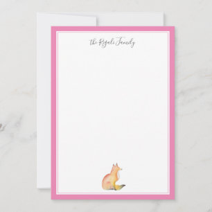 Carte De Correspondance Papier à lettres personnalisées Watercolor Fox