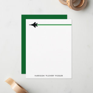 Carte De Correspondance Papier à lettres personnel F-15 noir et vert