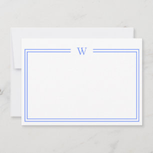 Carte De Correspondance Papier à lettres personnel initial Luxe bleu