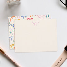 Papier à lettres personnel simple Bow coloré