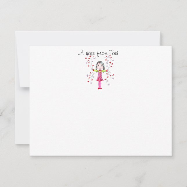 Carte De Correspondance Papier de notes du Coeur - (Devant)