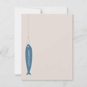 Carte De Correspondance Papier de pêche - Cobalt