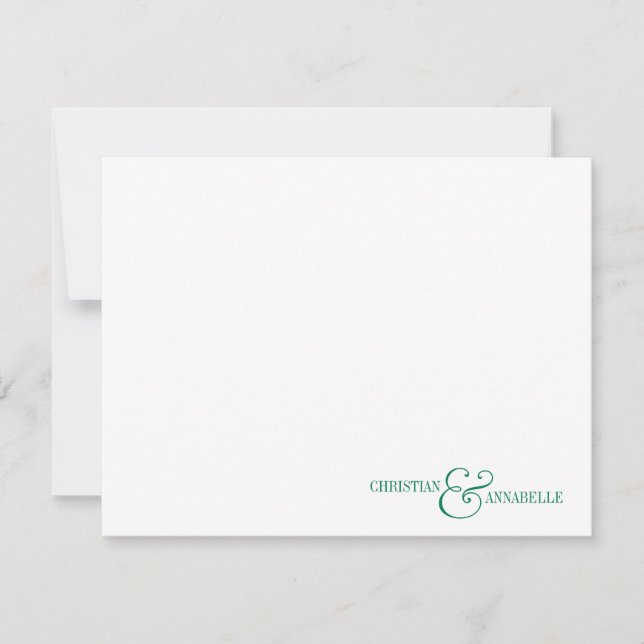 Carte De Correspondance Papier personnalisé Couples Saint Jacques vert (Devant)