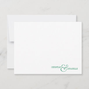 Carte De Correspondance Papier personnalisé Couples Saint Jacques vert