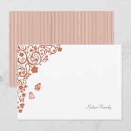 Carte De Correspondance Papillon Garden Dusty Peach Nom de la bande