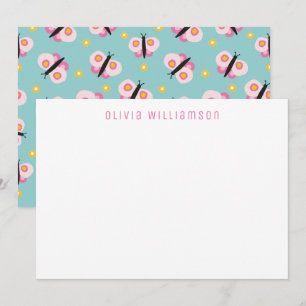 Carte De Correspondance Papillon mignon personnalisé