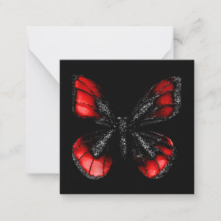 Carte De Correspondance Papillon Rouge & Noir