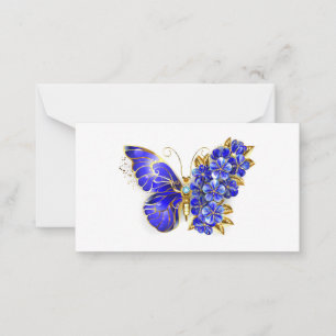Carte De Correspondance Papillon saphir à fleurs