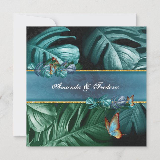Carte De Correspondance Papillons du Paradis/Tropical Turquoise Splash (Devant)