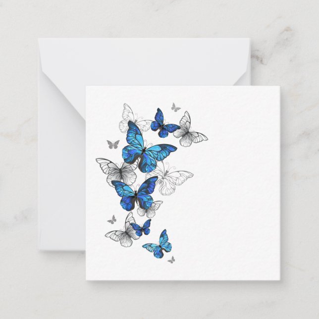 Carte De Correspondance Papillons volants bleus Morpho (Devant)