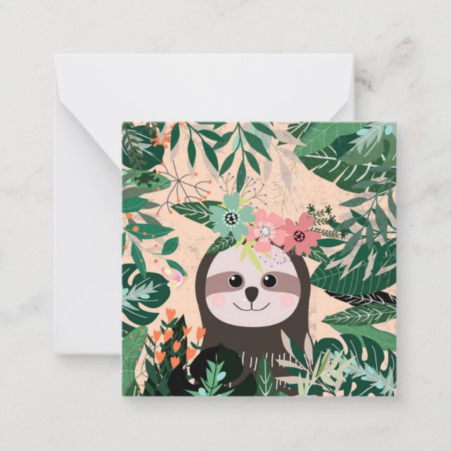 Carte De Correspondance Paresseux Mignon (Devant)