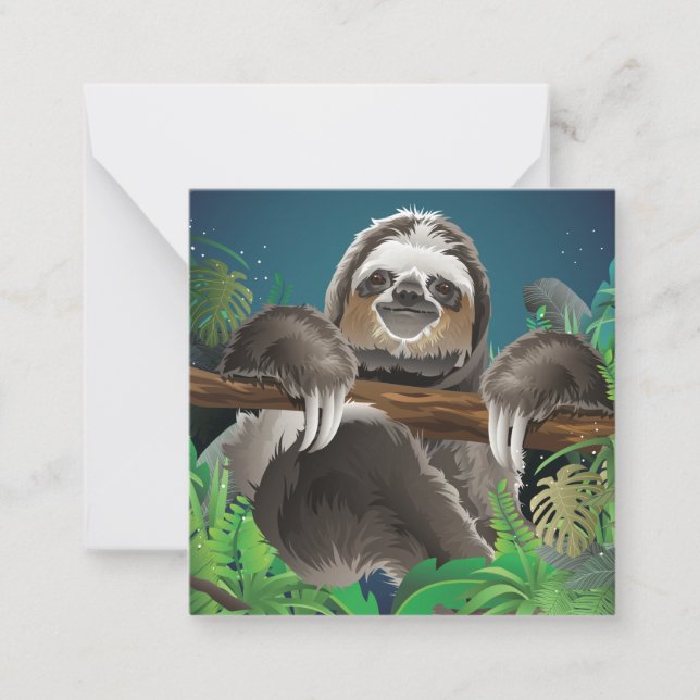 Carte De Correspondance Paresseux Mignon (Devant)