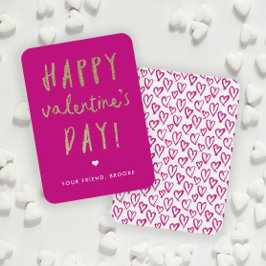 Carte De Correspondance Parties scintillant d'or Bonne Saint Valentin