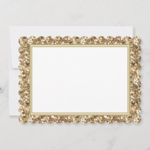 Carte De Correspondance Parties scintillant Flat Note Card-Gold Faux