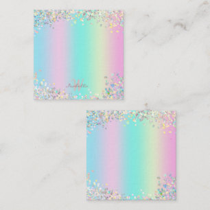 Carte De Correspondance Parties scintillant holographique Unicorn