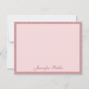 Carte De Correspondance Parties scintillant or Rose tendance Texte manuscr