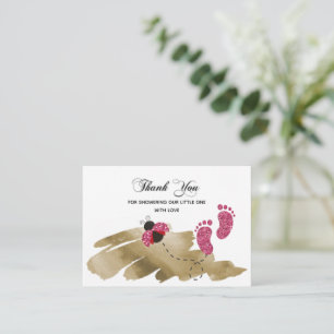 Carte De Correspondance Parties scintillant rose Merci Ladybug