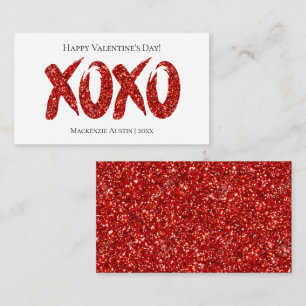 Carte De Correspondance Parties scintillant rouge XOXO Jour des Valentin