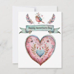 Carte De Correspondance Pastel Coeur rose et bleu