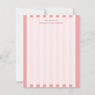 Carte De Correspondance Pastel Coral Stripes élégant Monogramme