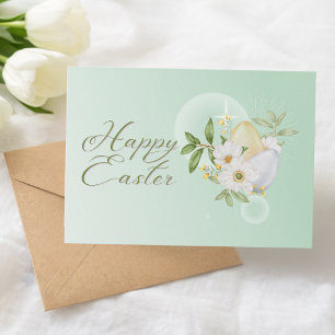 Carte De Correspondance Pastel Oeufs de Pâques Floral Chrétien Joyeux Pâqu