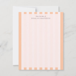 Carte De Correspondance Pastel Orange Stripes Élégant Monogramme