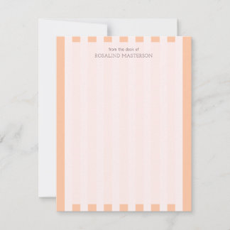 Carte De Correspondance Pastel Orange Stripes Élégant Monogramme