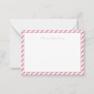 Carte De Correspondance Pastel Pink En vichy Enfants