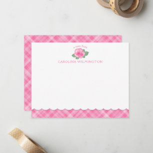 Carte De Correspondance Pâte à paille rose florale de prés